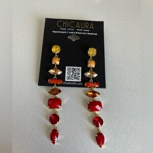 Rhinestone funky earrings